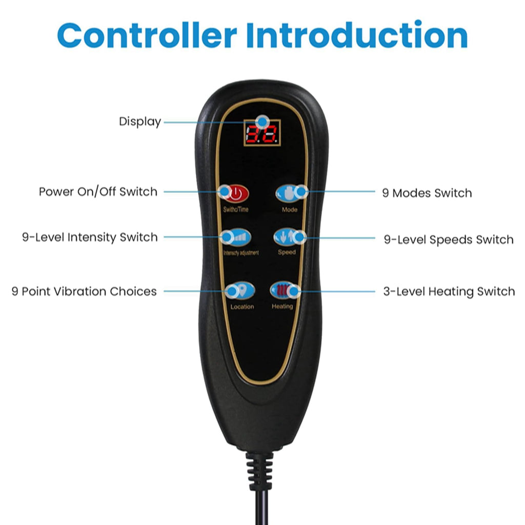 Full Body Electric Heating Vibration Massage Mat Cushion N5889