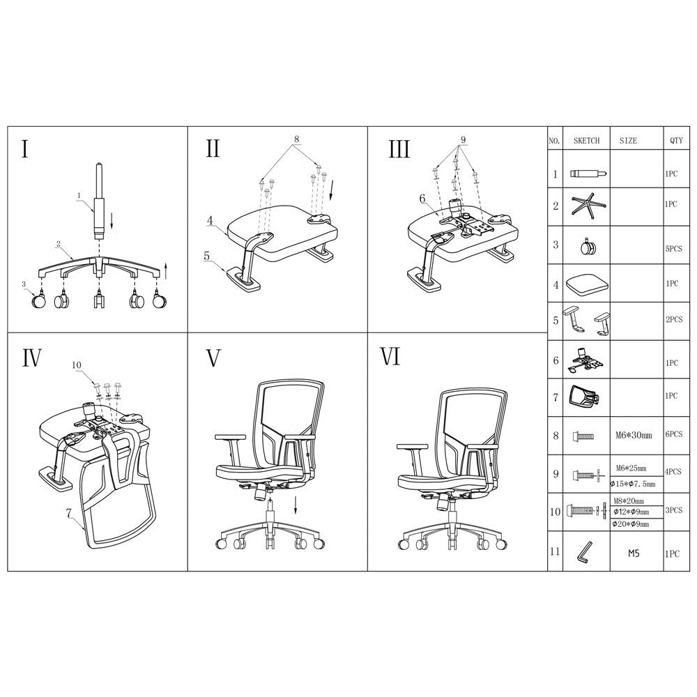 Ergonomic Mesh Office Chair with Lumbar Support H1759