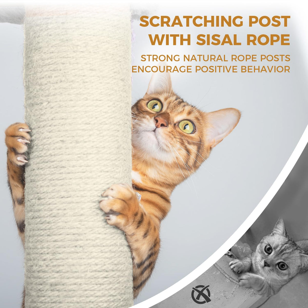 68 Inches Tall Multi-Level Cat Tree with Hammock and Light Gray T928
