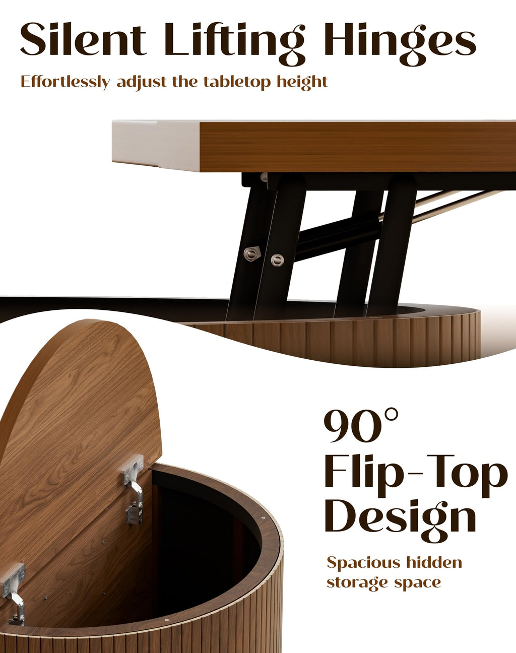 Round Lift Top Coffee Table with Storage V406601