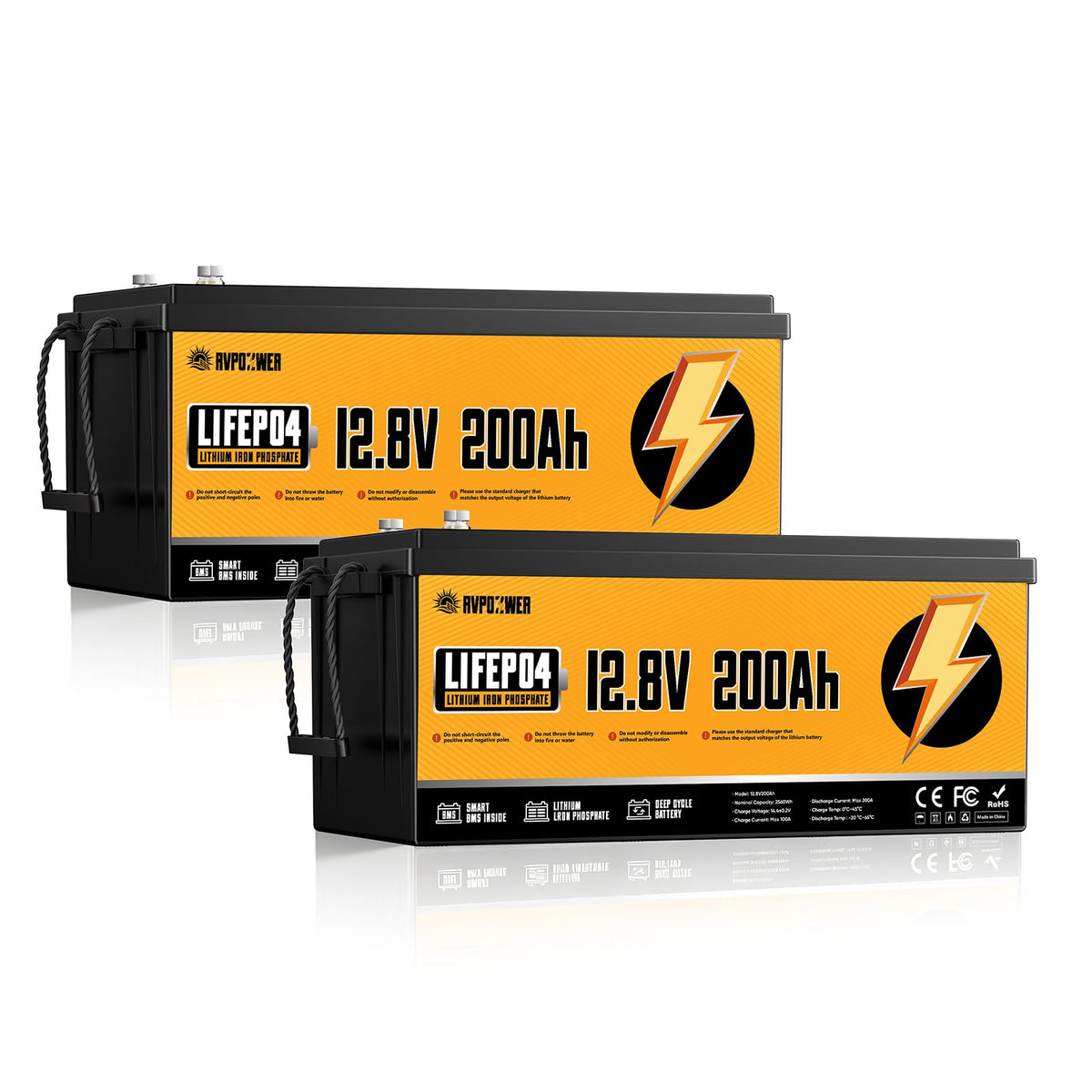 12V 200Ah LiFePO4 Lithium Battery 2 Pack P247602