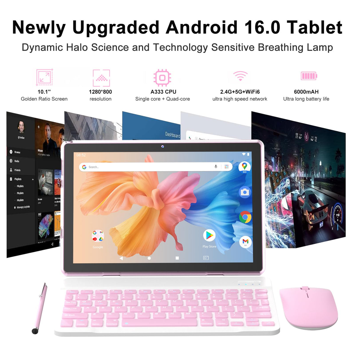 Android 16 Tablet 10 Inch 12 GB RAM 64GB ROM 2 in 1 Tablet PC T54901