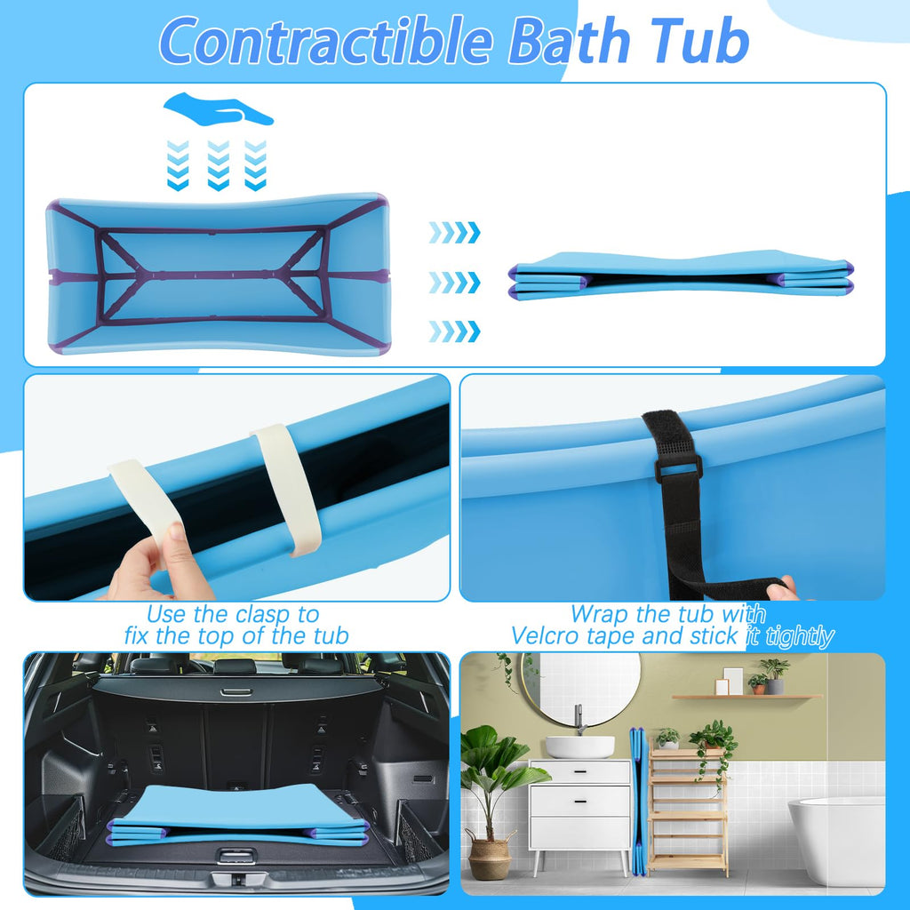 Collapsible Extra Large Dog Bathtub with Drainage Pipe K258591