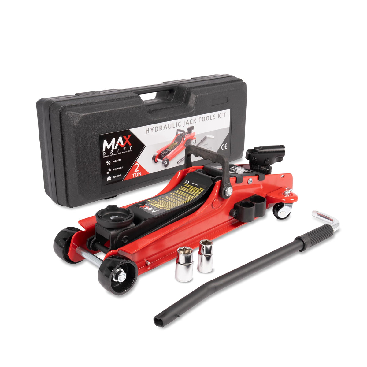 2-Ton Hydraulic Low Profile Trolley Floor Jack with Carrying Case and Tire Tool Kit N366