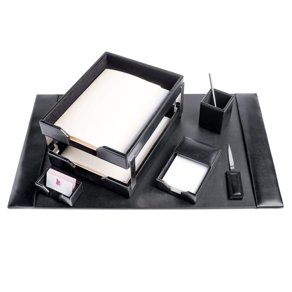 Black 8 Piece Bonded Leather Desk Set H250990