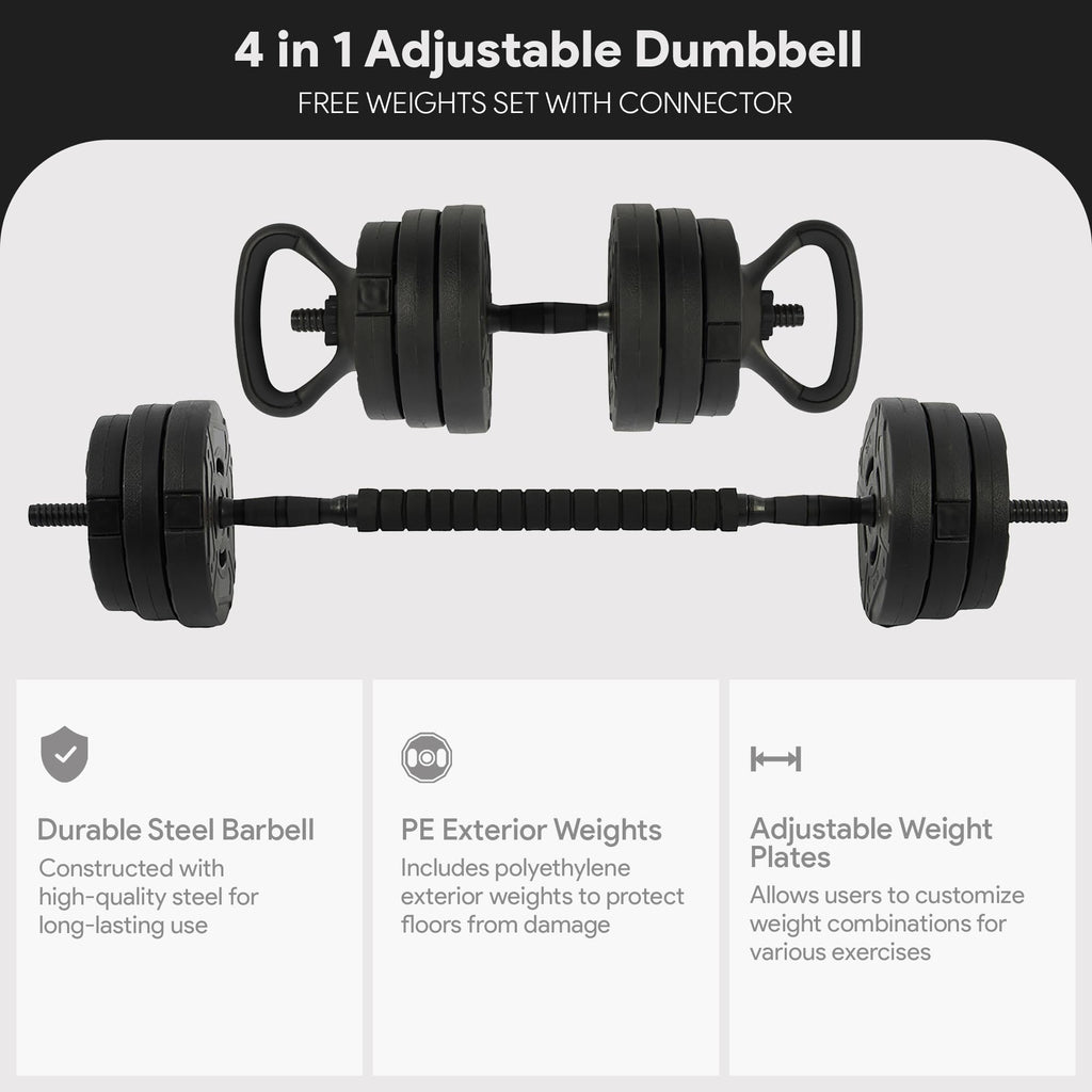 Adjustable Dumbbell Set 60 Lbs Black G423815