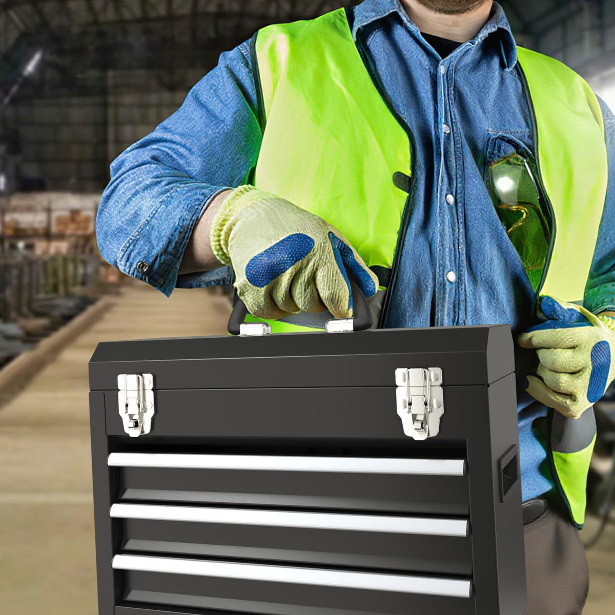 3 Drawer Steel Tool Box with Locking System H966