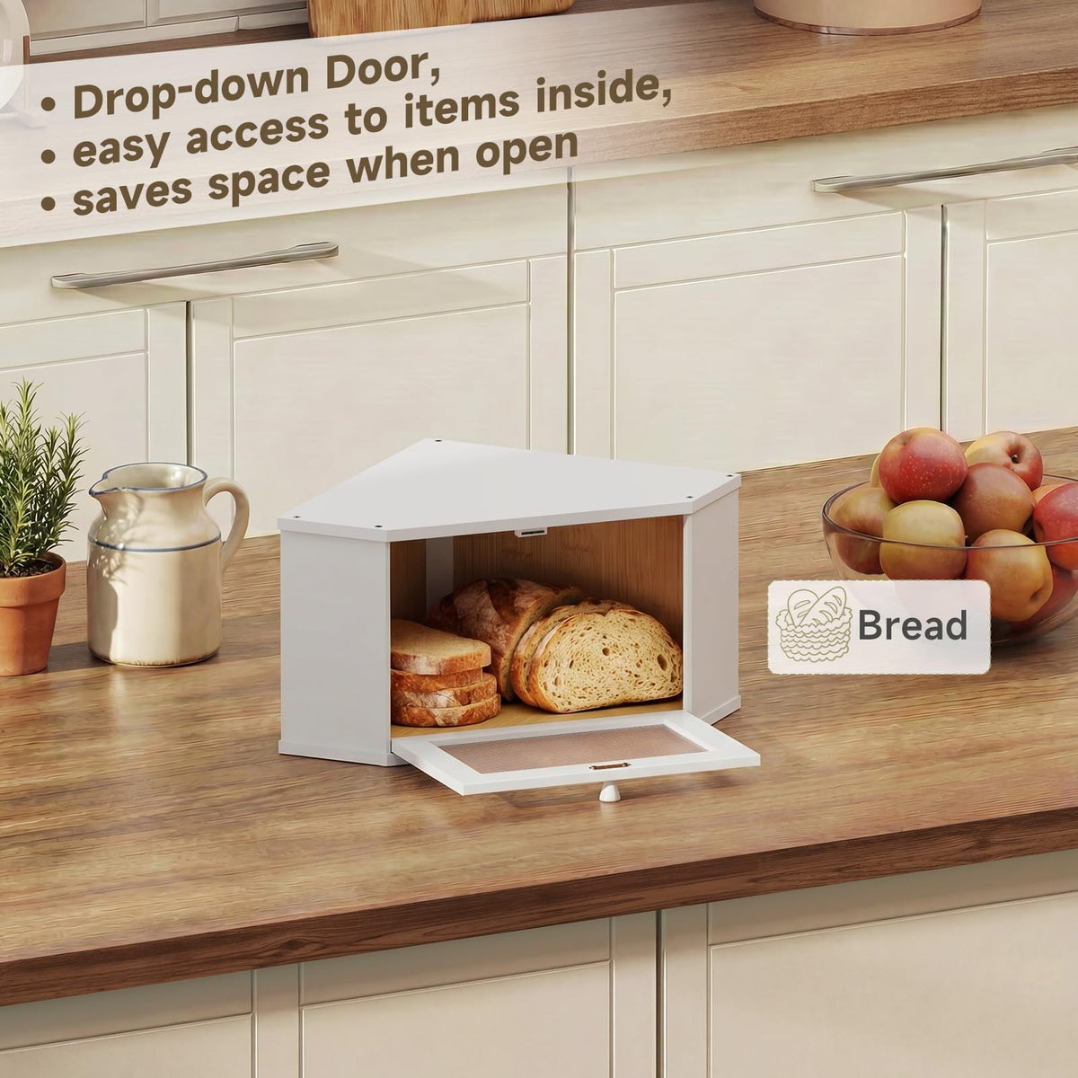 White Medium Bread Box B6771