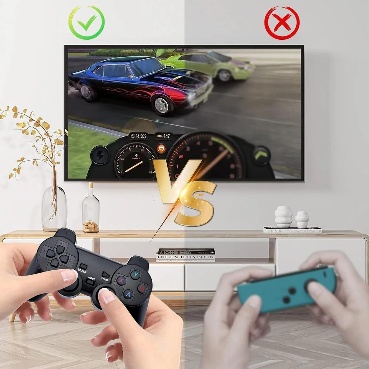 Retro Game Console with 2.4G Dual Controllers Y41093