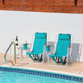 2 Pack Green Portable Folding Beach Chair with Cup Holder K8229