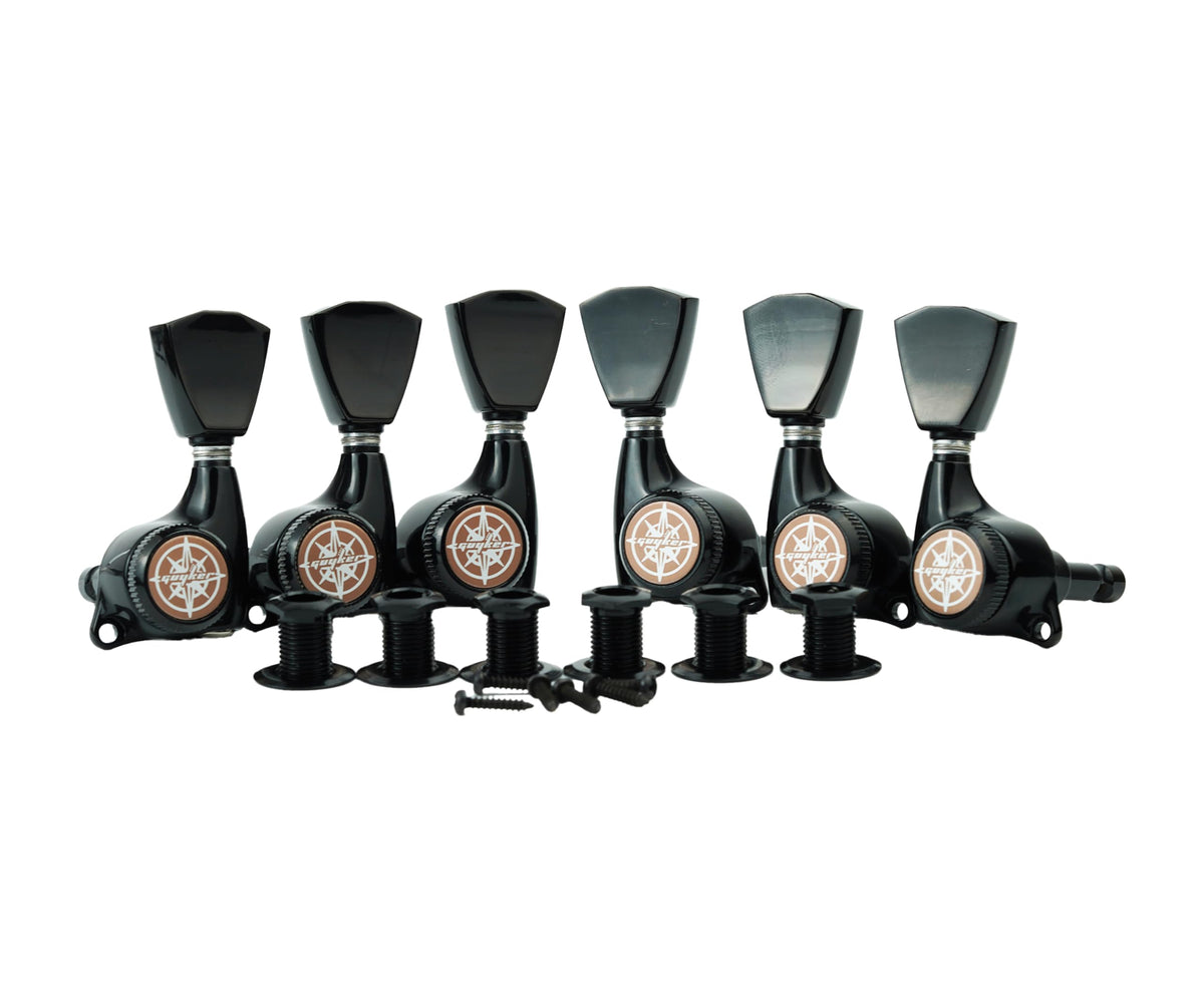 Locking Guitar Tuners 3L + 3R Black A912