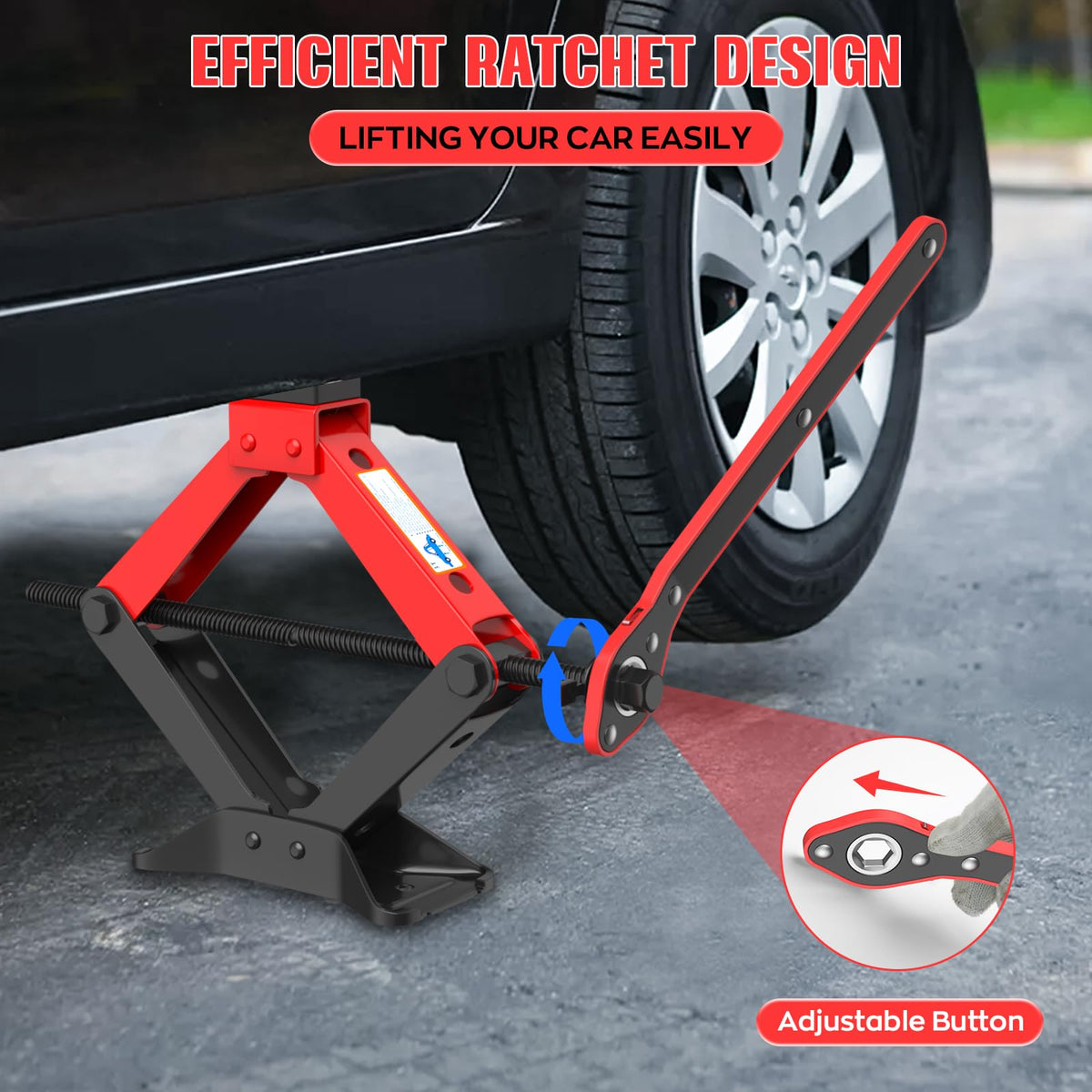 3 Ton Heavy Duty Scissor Jack Kit with Lug Wrench N480