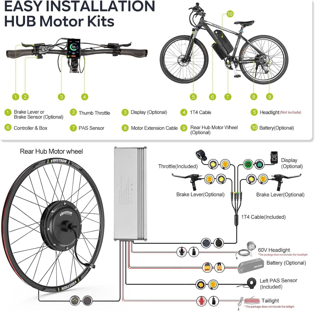 48V 1000W Ebike Conversion Kit E980