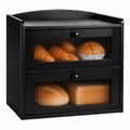 Wooden 2-Tier Bread Box with Window S904441