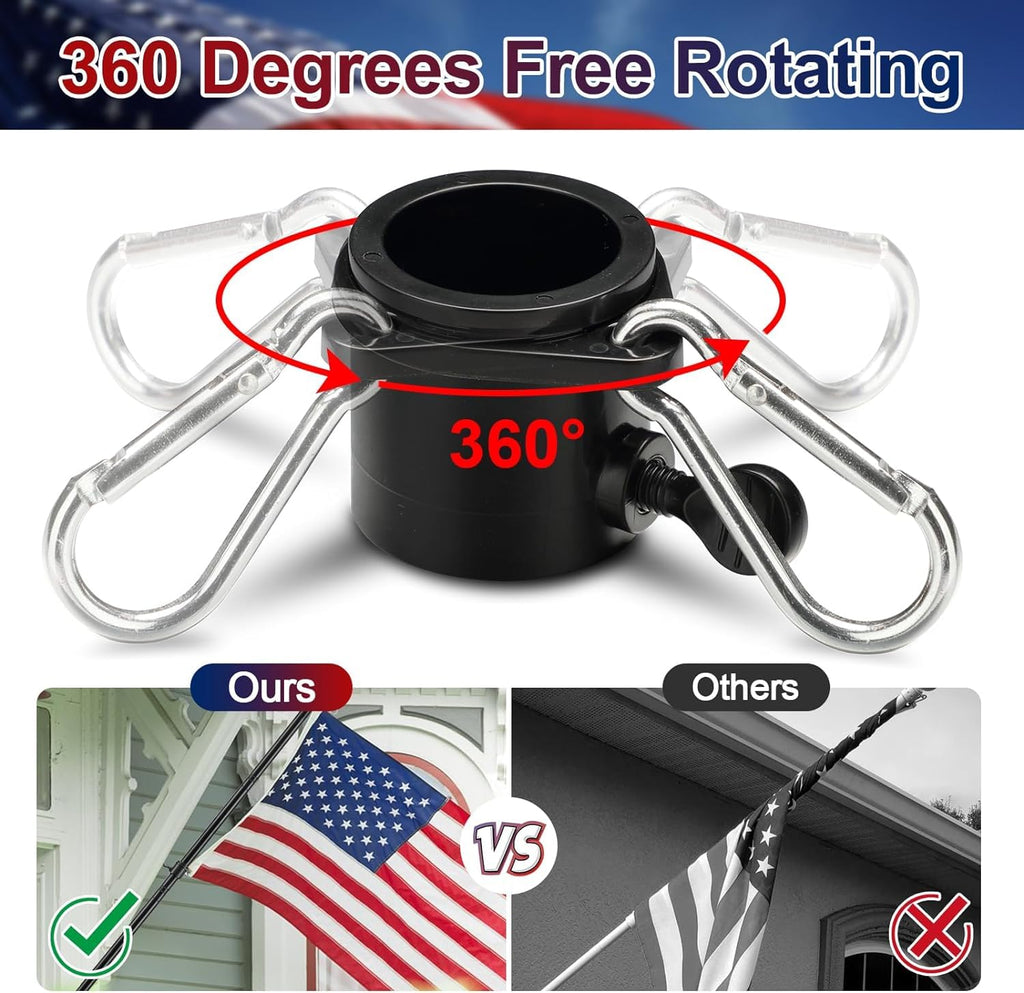5ft Tangle Free Flag Pole Kit with 3x5 US Flag E5044