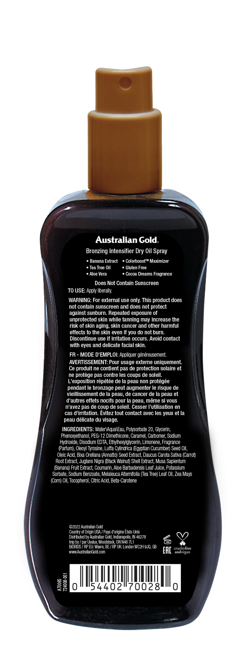 Bronzing Intensifier Dry Oil Spray 8 Ounce A986824