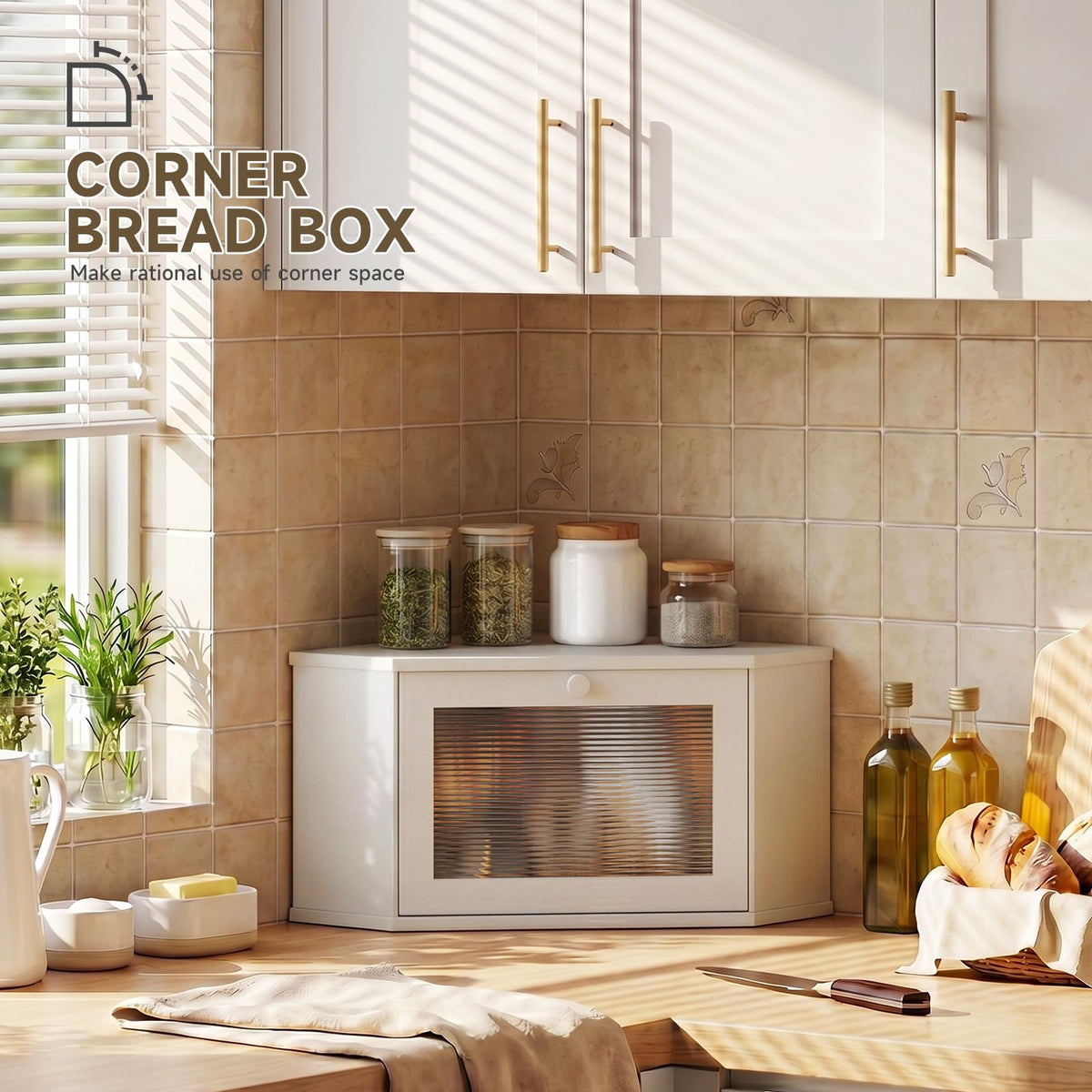 White Medium Bread Box B6771