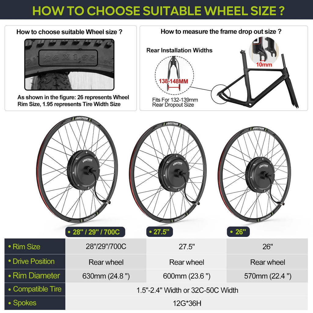 48V 1000W Ebike Conversion Kit E980