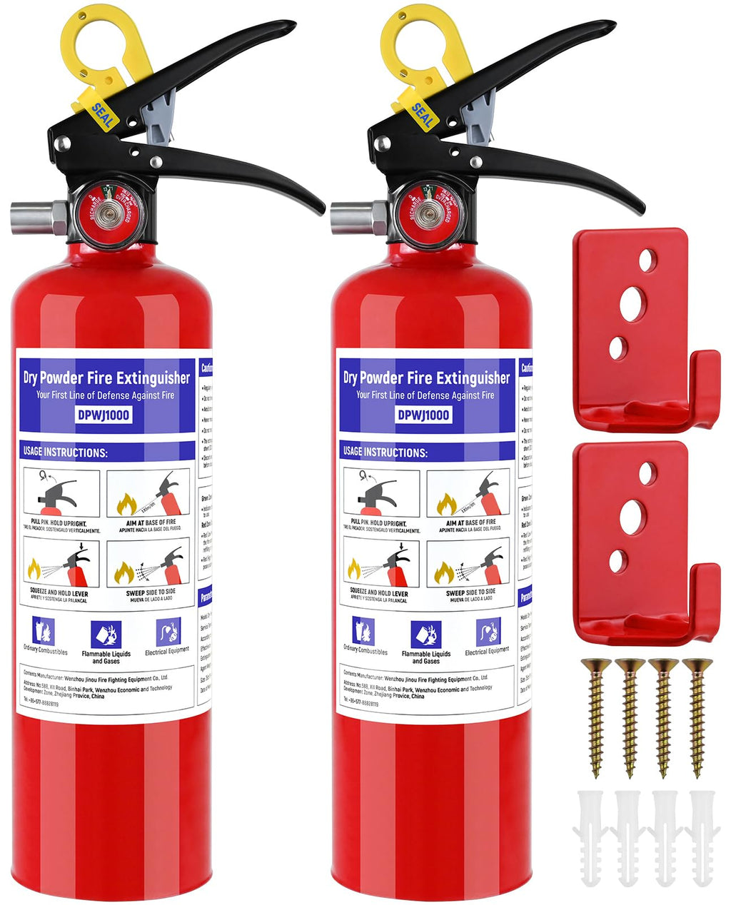 2 Pack 2.5 lb ABC Dry Chemical Fire Extinguisher H289391