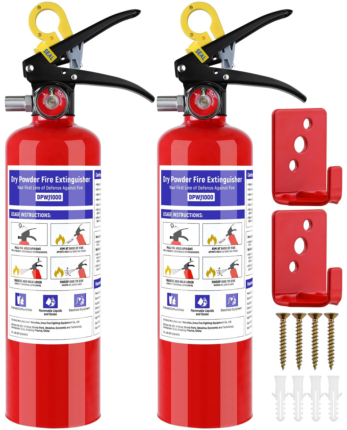 2 Pack 2.5 lb ABC Dry Chemical Fire Extinguisher H289391