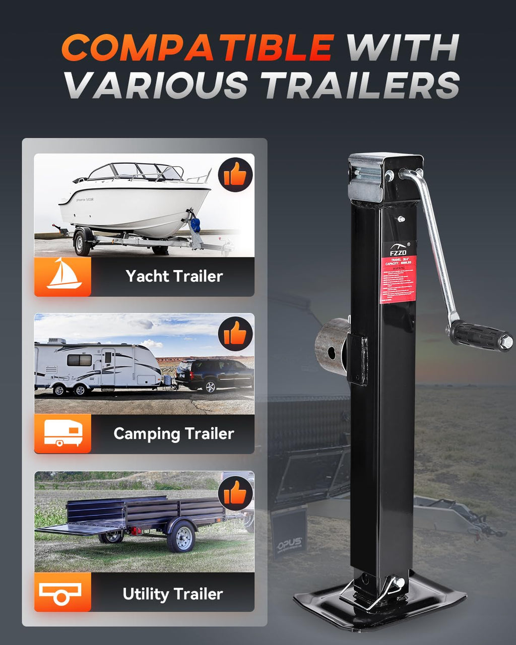 8000 lbs Swivel Trailer Jack A96330