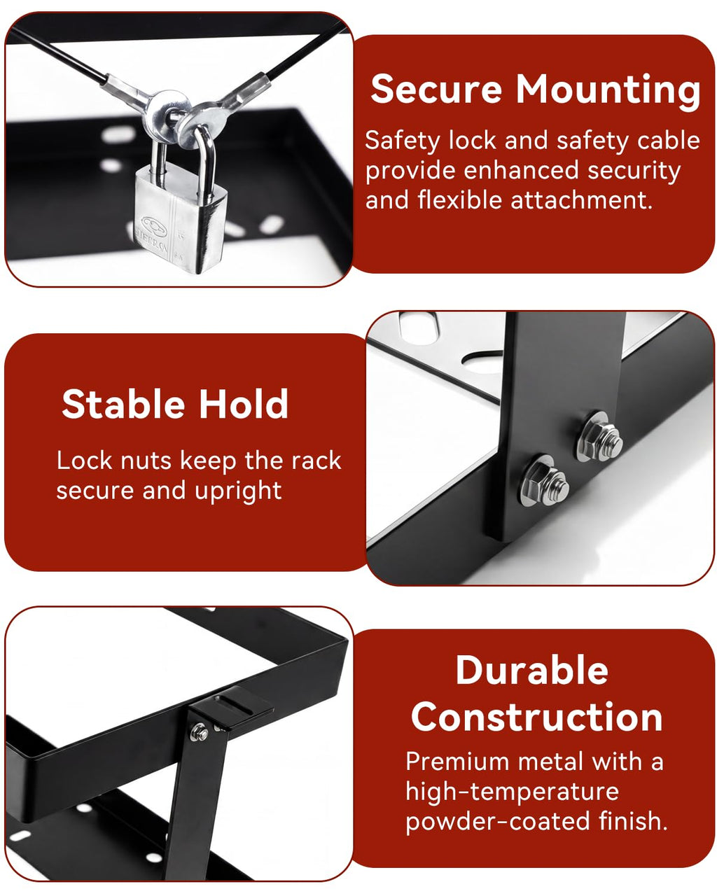 5 Gallon Gas Can Holder with Anti-Theft Lock J7611