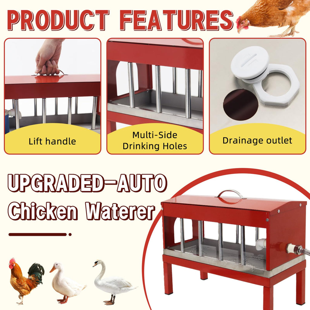 Automatic Chicken Waterer with Detachable Legs H1982