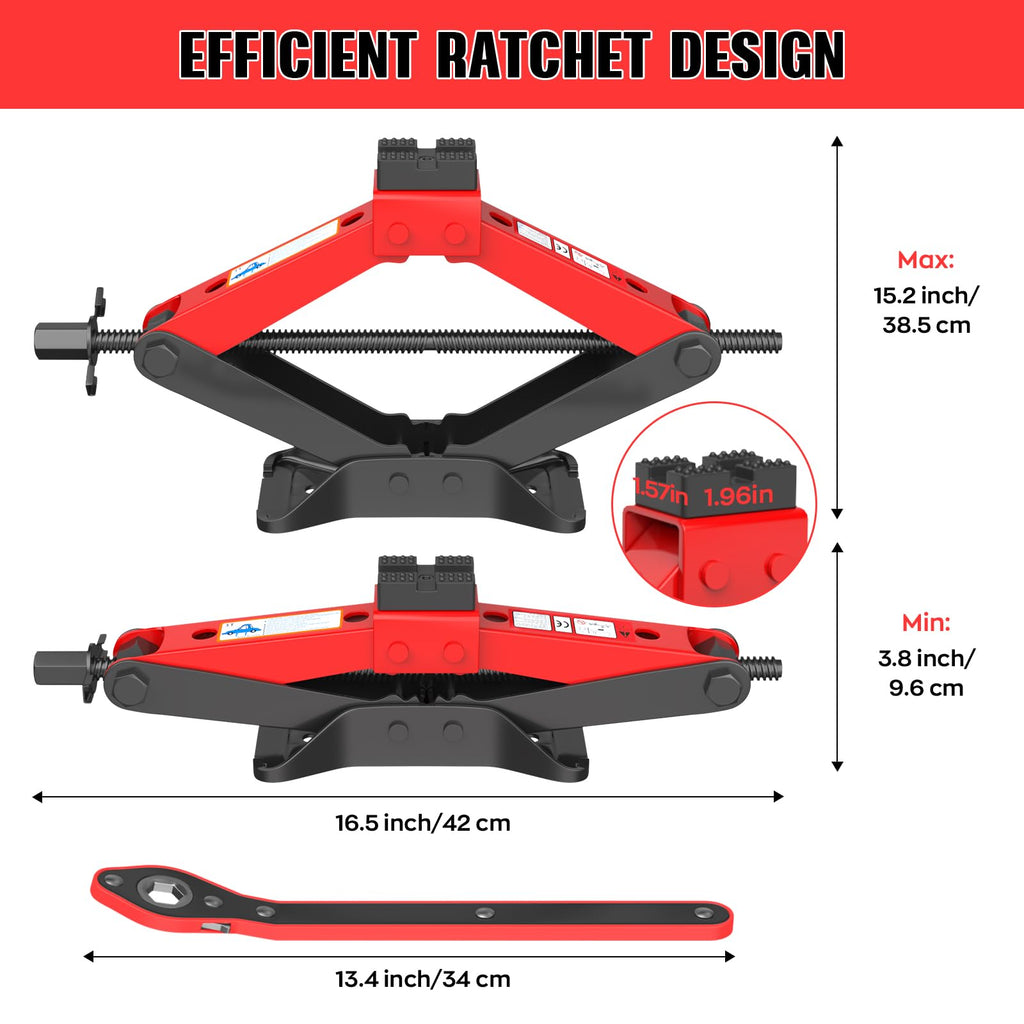 3 Ton Heavy Duty Scissor Jack Kit with Lug Wrench N480