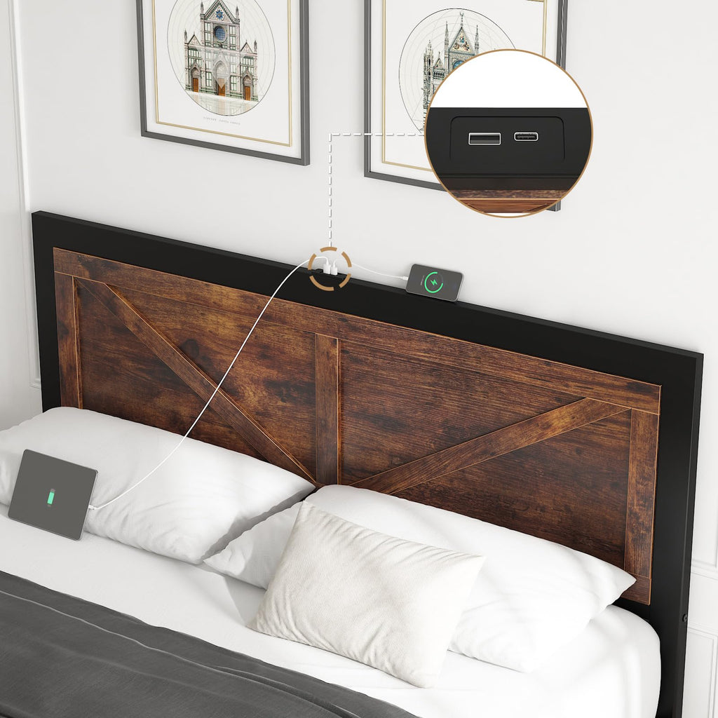 King Size Led Bed Frame with USB Charging Station L9809