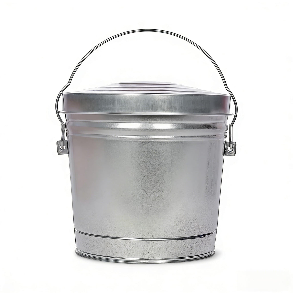 6 Gallon Galvanized Metal Trash Can with Lid F74499