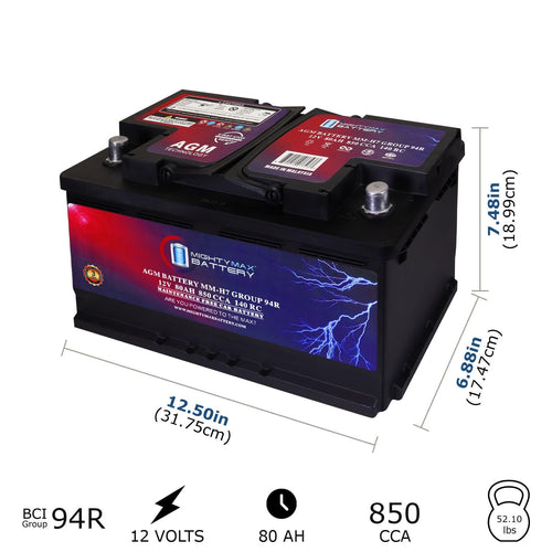 12V 80AH 850 CCA Replacement Battery U155