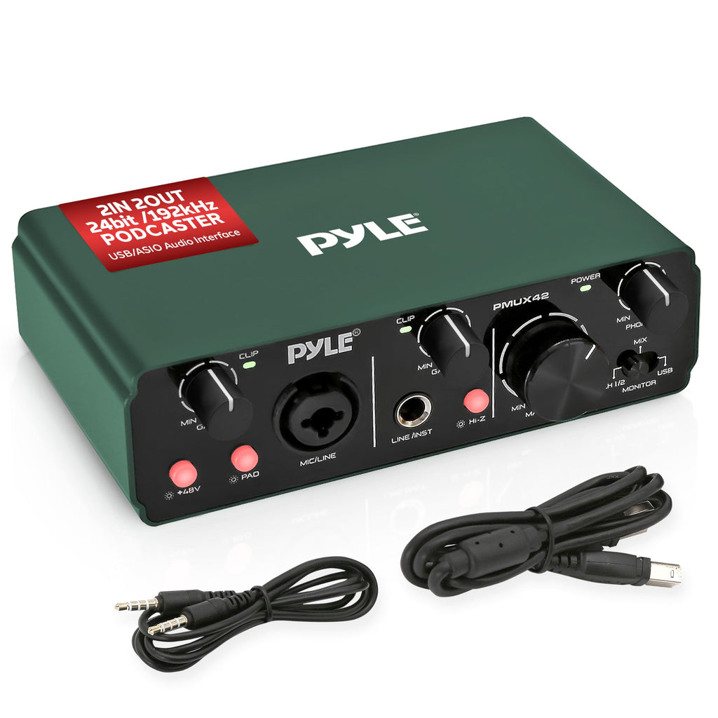 USB Audio Interface 2 Inputs 2 Outputs 48V Phantom Power Metal X3720