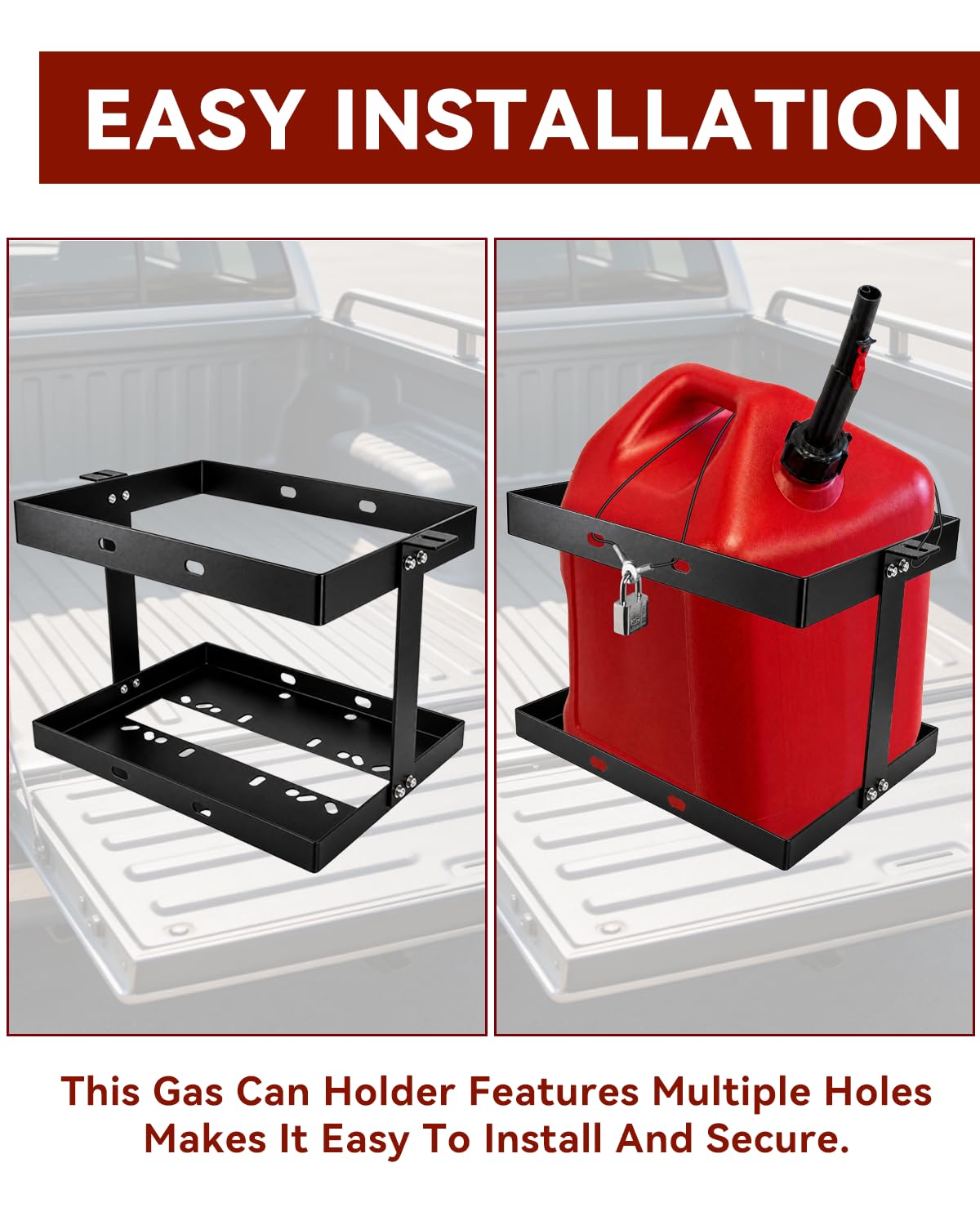 5 Gallon Gas Can Holder with Anti-Theft Lock J7611