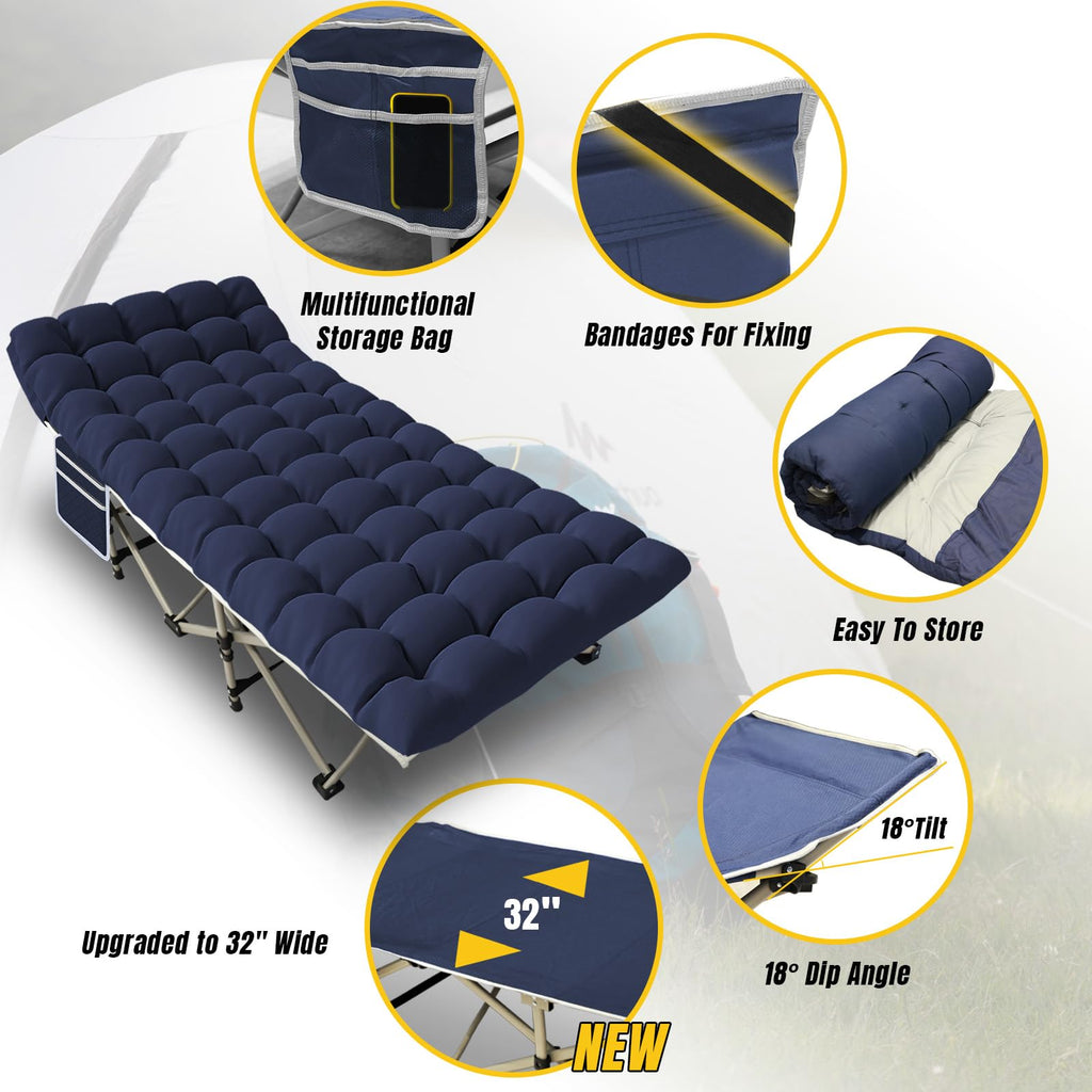 Folding Camping Cot with Mattress and Carry Bag R79974