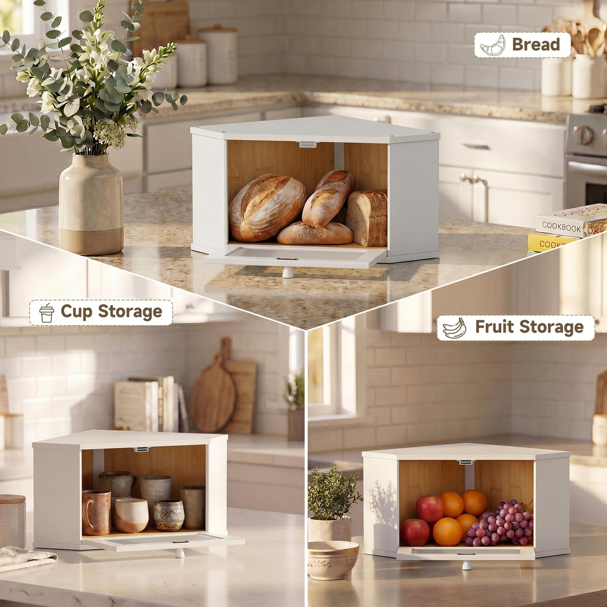 White Medium Bread Box B6771