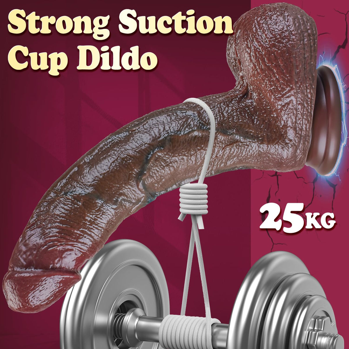 13.5 Inch Black Silicone Dildo with Suction Cup F244