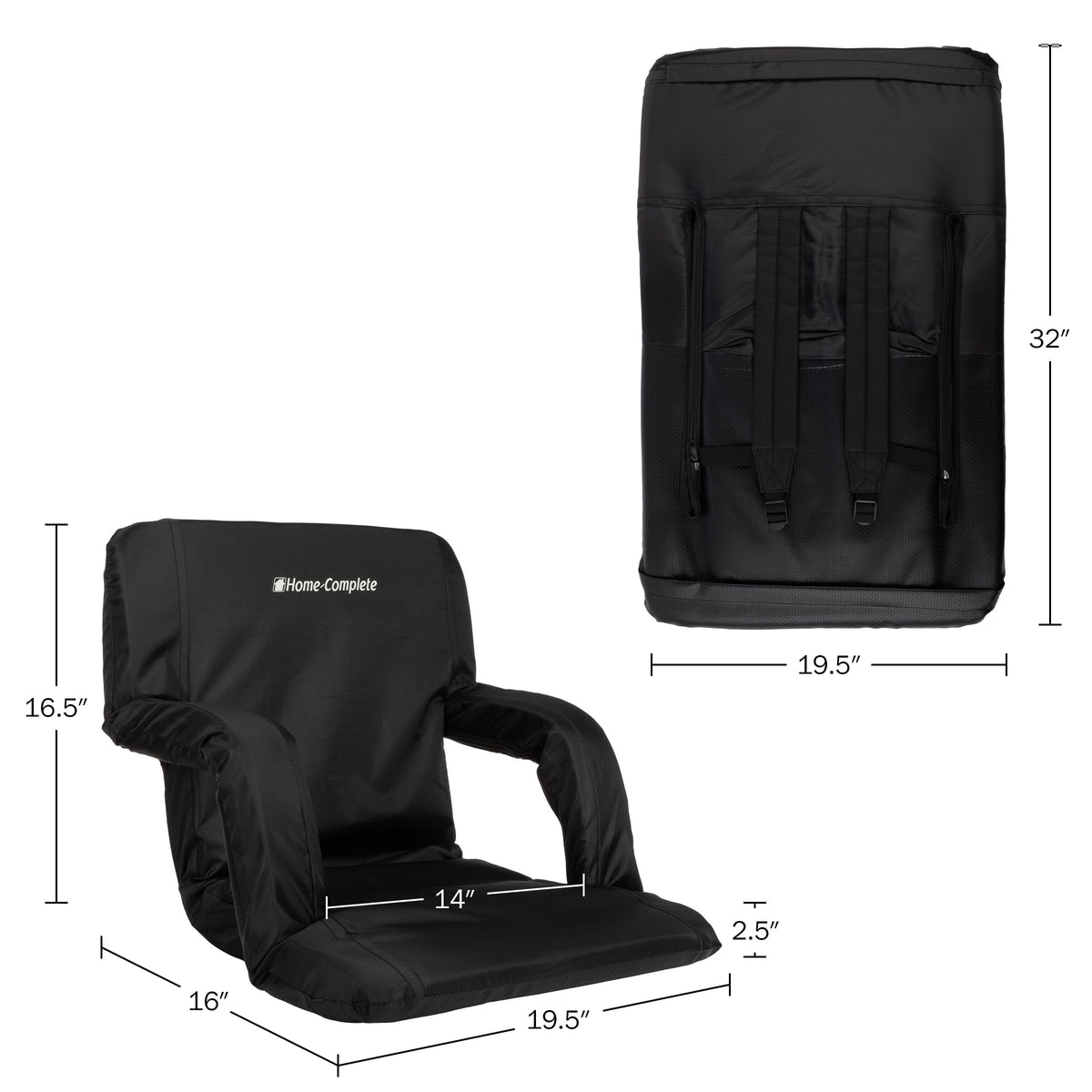 Folding Stadium Chair with Padded Back Support and Armrests Q8172