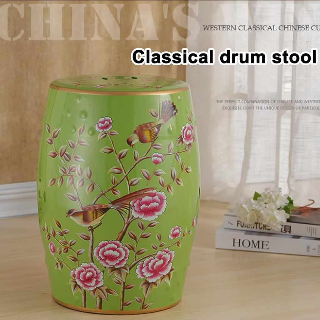 Glazed Hand-Painted Garden Stool J187234