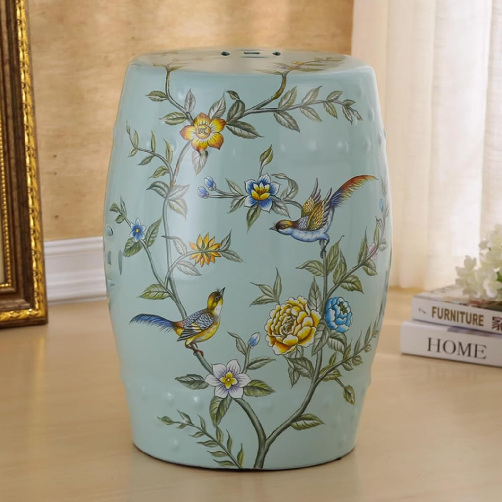 Glazed Hand-Painted Garden Stool J187234