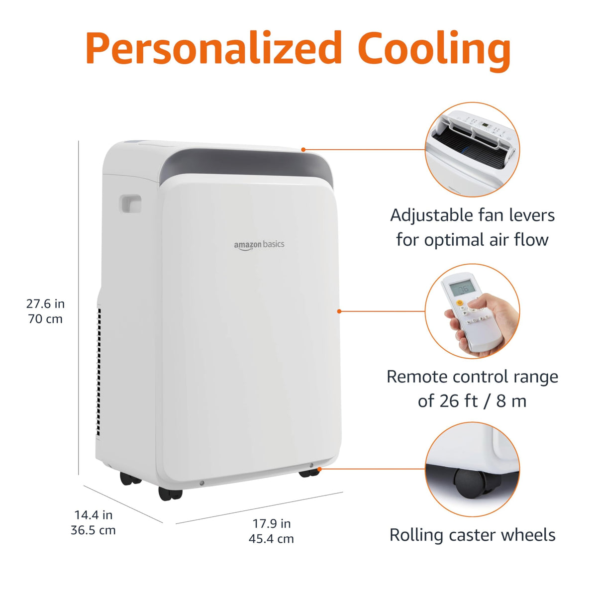 3-In-1 Portable Air Conditioner with Remote, 10000 BTU, White W21014