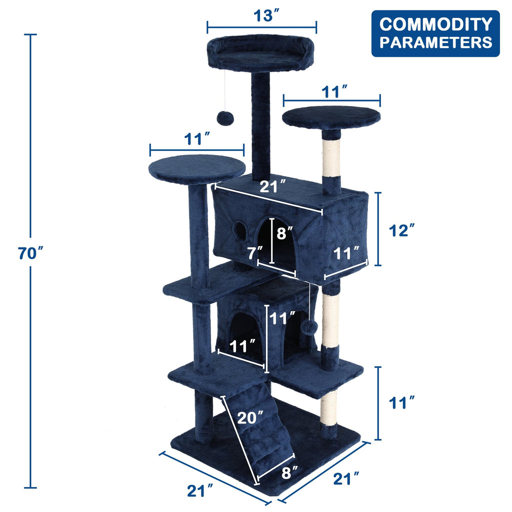 Tall Indoor Cat Condo Tower with Scratching Post F617