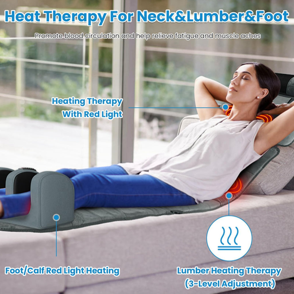 Full Body Electric Heating Vibration Massage Mat Cushion N5889