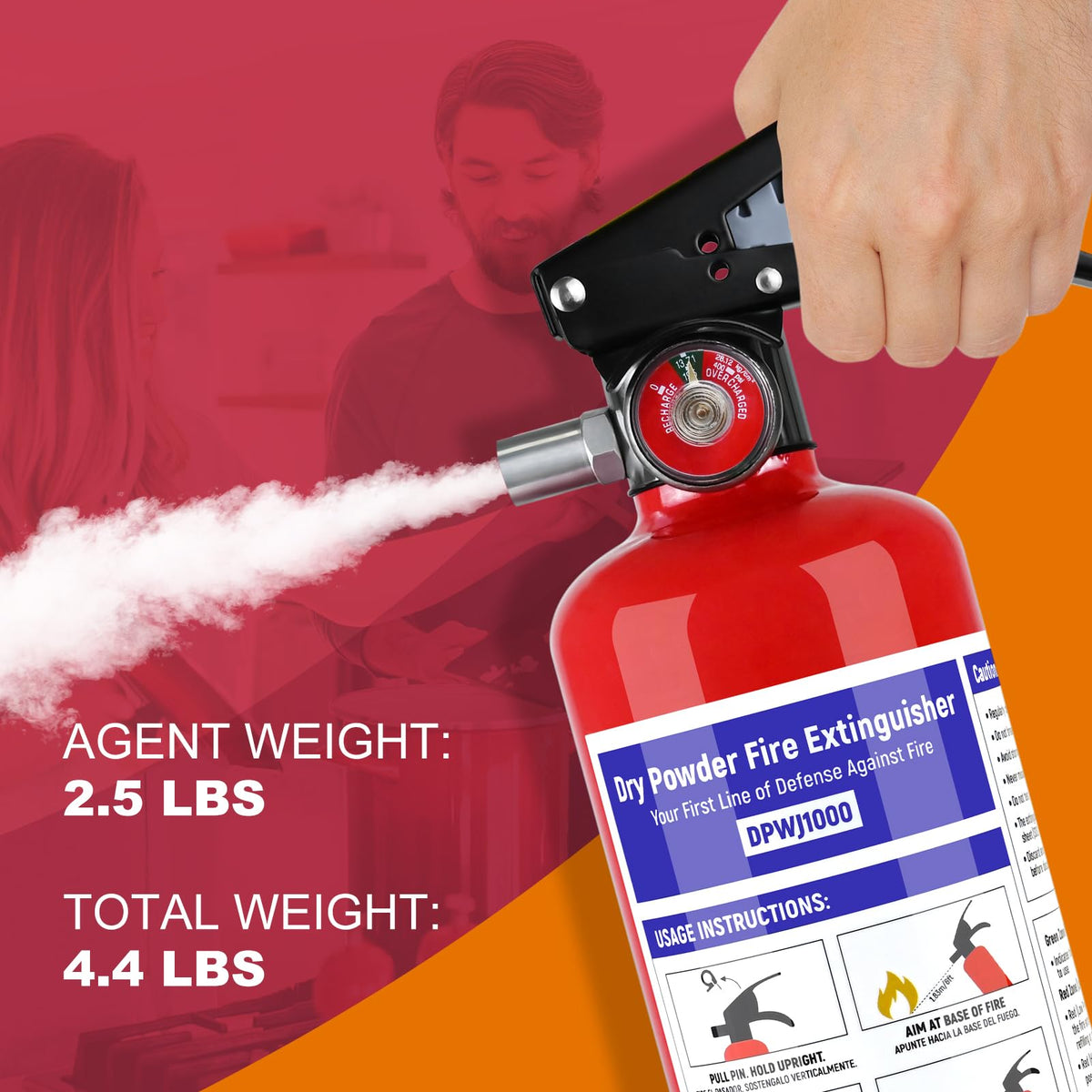 2 Pack 2.5 lb ABC Dry Chemical Fire Extinguisher H289391