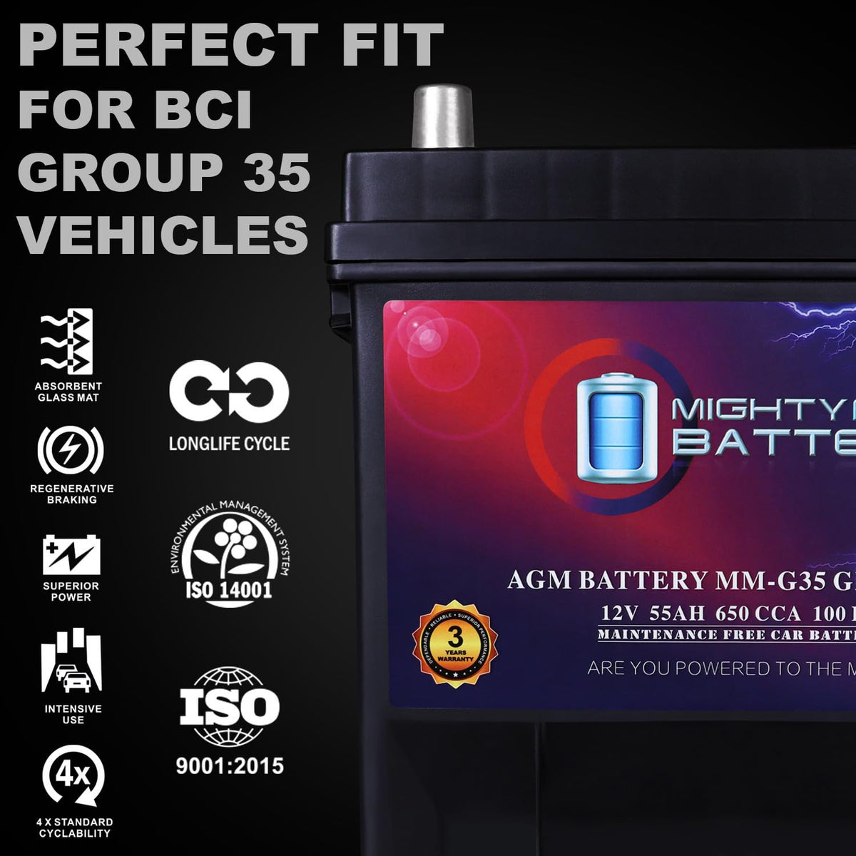 12V 55Ah AGM Replacement Battery T569851