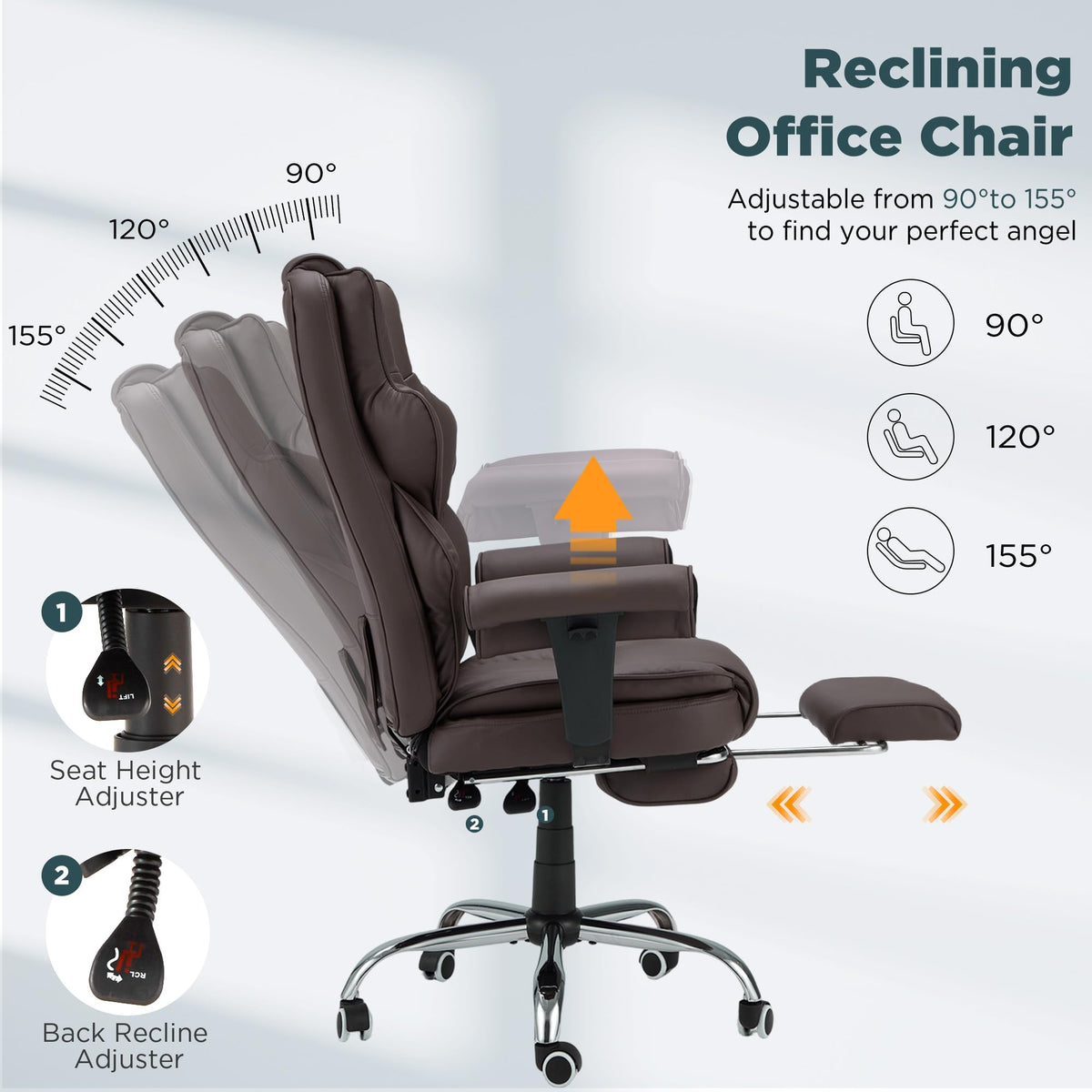 Brown Ergonomic Office Chair G1360