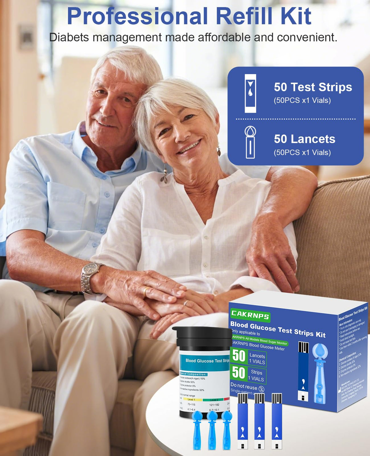 Blood Glucose Test Strips, 50 Count V609357
