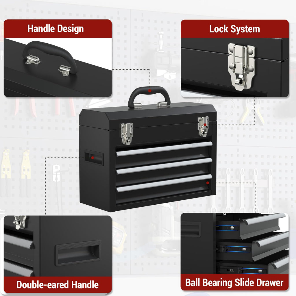 3 Drawer Steel Tool Box with Locking System H966