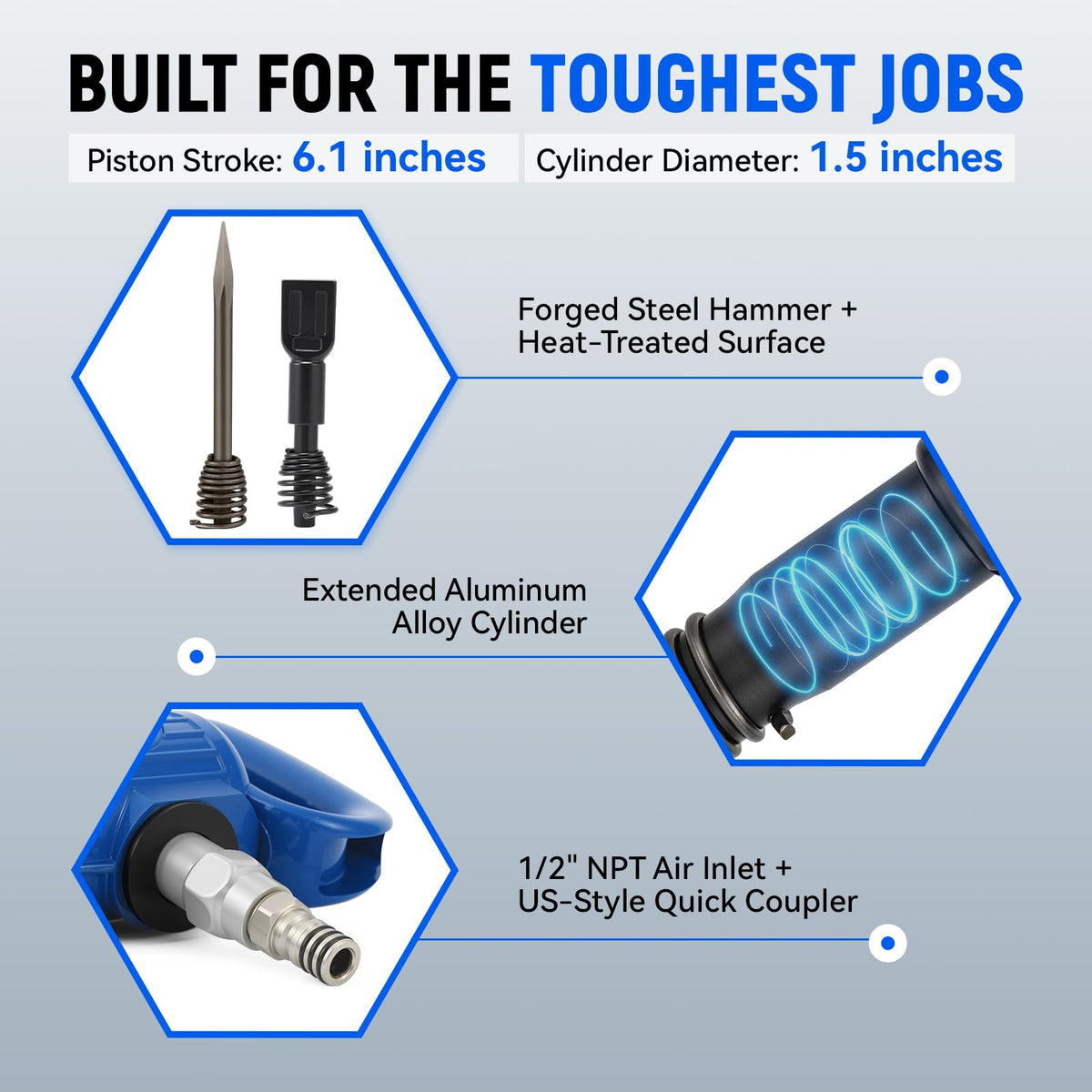 Pneumatic Hammer Shovel, 2 Heavy-Duty Air Chisels V745770