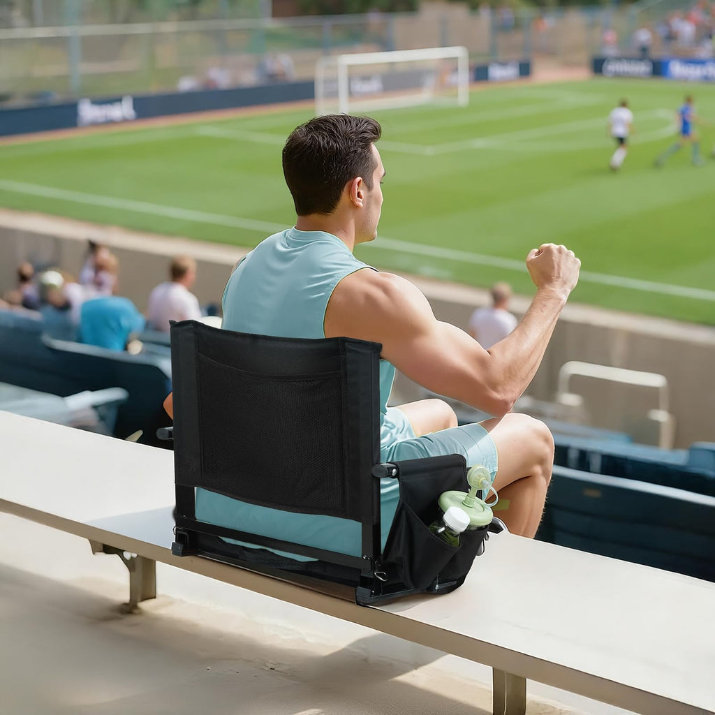 2 Pcs Folding Stadium Seat with Cup Holder G249208