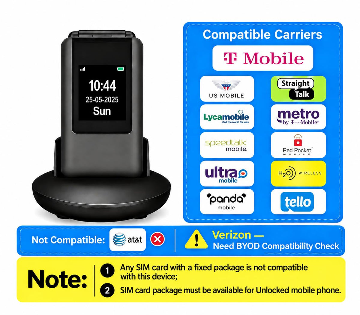 Unlocked Flip Phone Dual Screen K500
